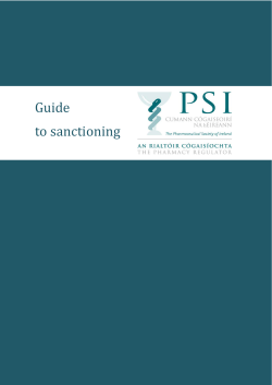 Guide to sanctioning - Pharmaceutical Society of Ireland
