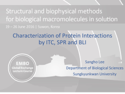 Characterization of Protein Interactions by ITC