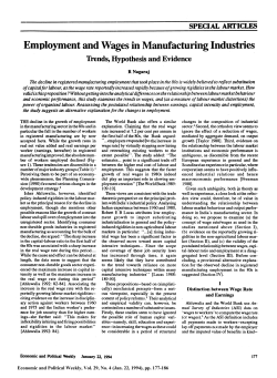 Employment and Wages in Manufacturing Industries: Trends