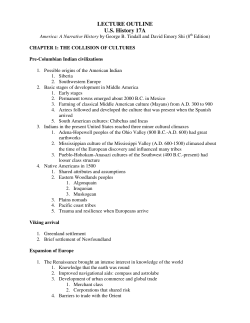 LECTURE OUTLINE US History 17A