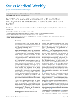 Parents` and patients` experiences with paediatric oncology care in