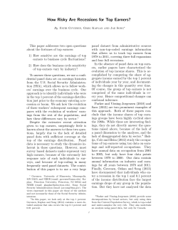 How Risky Are Recessions for Top Earners?