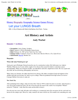 Biography: Andy Warhol Art for Kids