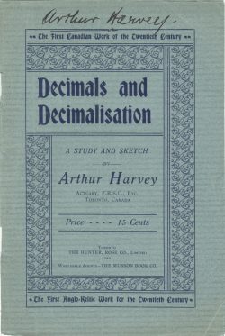 Decimals and Decimalisation: A Study and Sketch