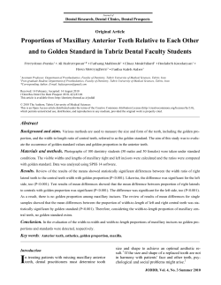 Proportions of Maxillary Anterior Teeth Relative