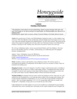Lesvos Holiday information - Honeyguide wildlife holidays