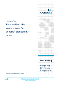Plasmodium vivax genesig Standard Kit