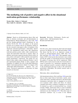 The mediating role of positive and negative affect in the situational