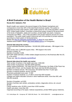 A Brief Evaluation of the Health Market in Brazil