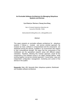 An Evolvable Software Architecture for Managing Ubiquitous