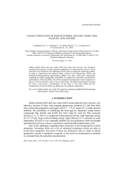 CHARACTERIZATION OF INDIUM NITRIDE AND ZINC OXIDE THIN