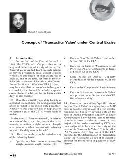 Concept of `Transaction Value` under Central Excise