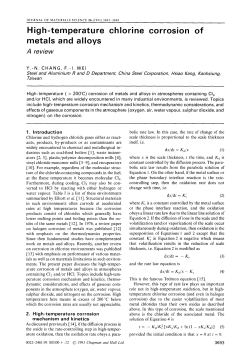 High-temperature chlorine corrosion of metals and alloys