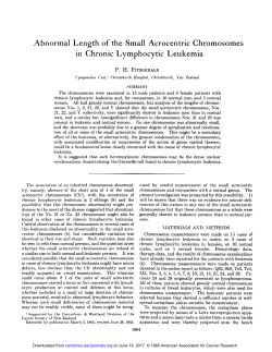 Abnormal Length of the Small Acrocentric Chromosomes in Chronic