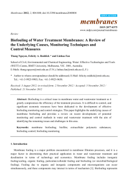 Biofouling of Water Treatment Membranes: A