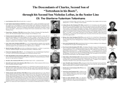 The Descendants of Charles, Second Son of &ldquo;Tottenham in his