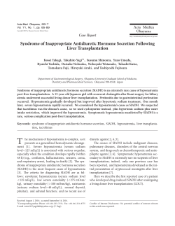 Syndrome of Inappropriate Antidiuretic Hormone Secretion