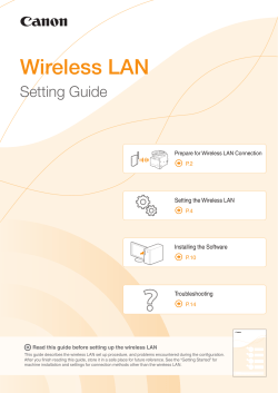 MF8580Cdw/MF8280Cw Wireless LAN Setting Guide