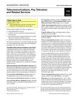 Telecommunications, Pay Television, and Related Services