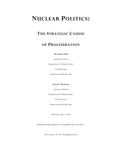 Nuclear Politics: The Strategic Causes of Proliferation