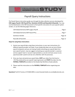 Payroll Query Instructions 2016
