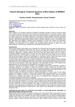 Passive Biological Treatment Systems of Mine Waters at WISMUT