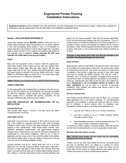 Engineered Pontek Flooring Installation Instructions