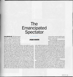 The Emancipated Spectator - The Archive of the Everyday