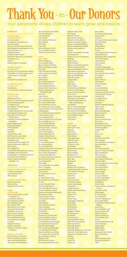 2015 Donors - Children`s Museum of Evansville