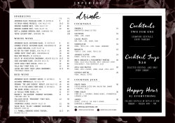 Cocktails Happy Hour - Imperial South Yarra