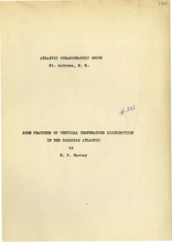 St. Andrews, NB S01IE FEATURES OF VERTICAL TEMPERATURE