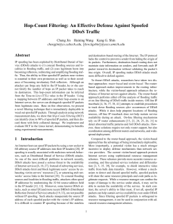 Hop-Count Filtering: An Effective Defense Against