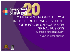 maintaining normothermia in the perioperative setting with focus on