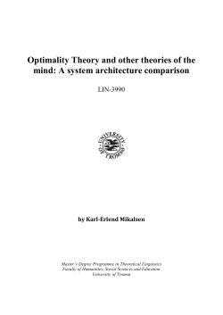 Optimality Theory and other theories of the mind: A system
