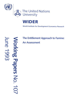 The Entitlement Approach to Famine: An Assessment - unu