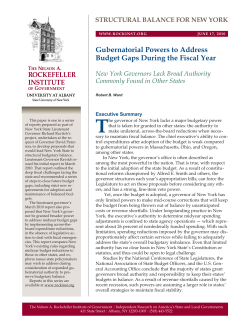 Gubernatorial Powers to Address Budget Gaps During the Fiscal Year