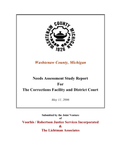 Needs Assessment Study Report for The Corrections Facility