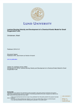 Laminar Burning Velocity and Development of a Chemical Kinetic