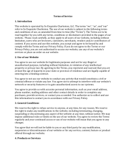 Terms of Service 1. Introduction This website is operated by So