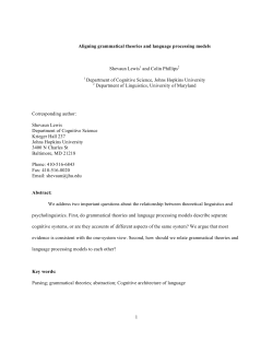 1 Aligning grammatical theories and language