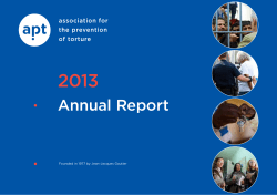 APT Annual Report 2013 - Human Rights Commission