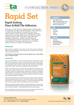 Rapid Set - Tilemaster Adhesives