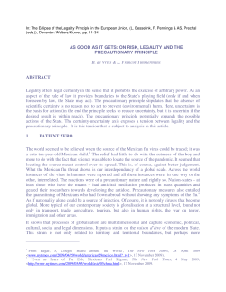 AS GOOD AS IT GETS: ON RISK, LEGALITY AND THE
