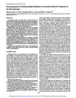 Overexpression of Cholecystokinin Receptors in