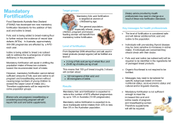 Mandatory Fortification - Food Standards Australia New Zealand
