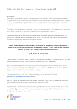 Liberate My Curriculum &ndash; Reading List Audit