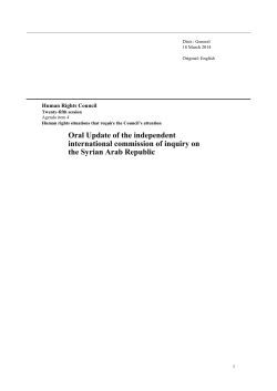 Oral Update of the independent international commission