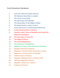 French Revolution Storyboard 1. Louis XVI calls the Estates General