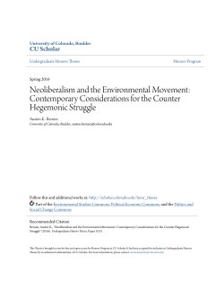 Neoliberalism and the Environmental Movement