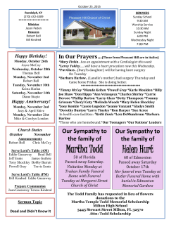 Helen Hurt Martha Todd - Pleasant Hill Church Of Christ